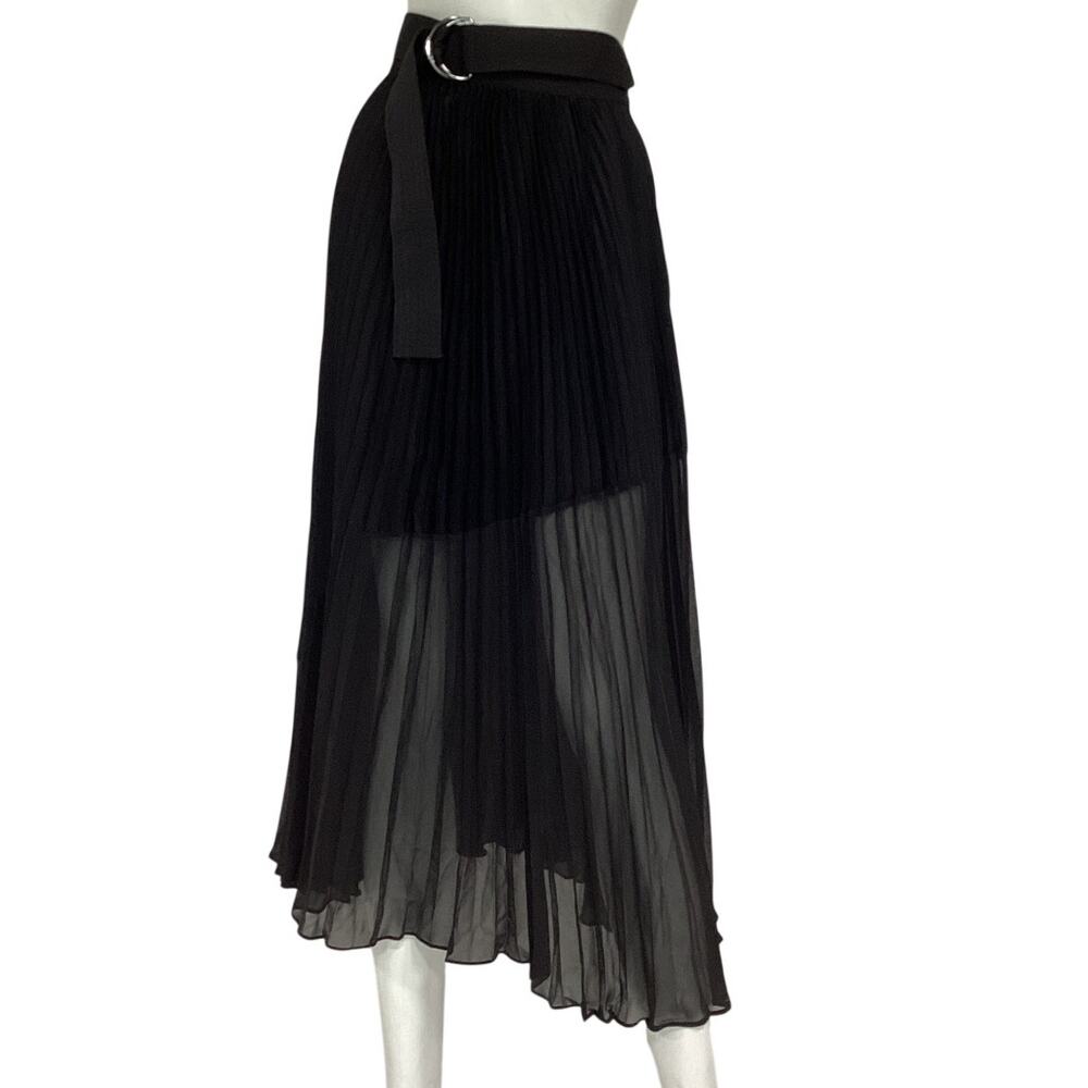 Reiss Pleated Black Anya Skirt Size US 0 - Picture 2 of 4